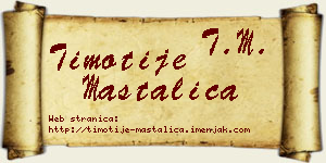 Timotije Mastalica vizit kartica